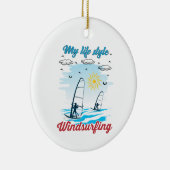 Windsurfen is mijn levensstijl keramische versieri keramisch ornament (Rechts)