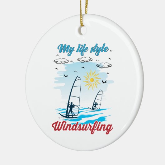 Windsurfen is mijn levensstijl keramische versieri keramisch ornament (Links)