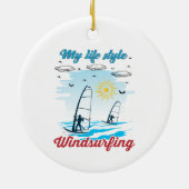Windsurfen is mijn levensstijl keramische versieri keramisch ornament (Achterkant)