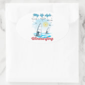 Windsurfen is mijn levensstijl ovale sticker (Tas)
