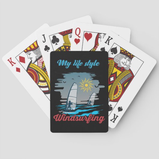 Windsurfen is mijn levensstijl pokerkaarten (Achterkant)