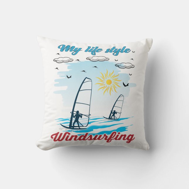 Windsurfen is mijn levensstijl Sierkussen (Voorkant)