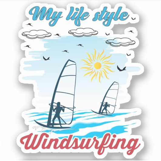 Windsurfen is mijn levensstijl sticker (Voorkant)