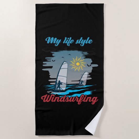 Windsurfen is mijn levensstijl strandlaken (Voorkant)
