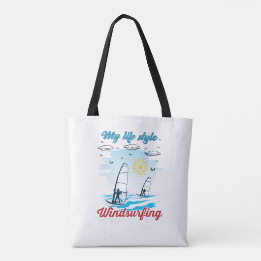 Windsurfen is mijn levensstijl tote bag (Achterkant)