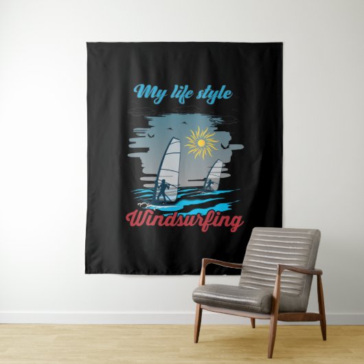 Windsurfen is mijn levensstijl wandkleed (In situ)