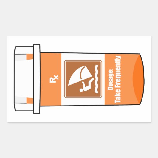 Windsurfen is mijn medicijn rechthoekige sticker (Voorkant)