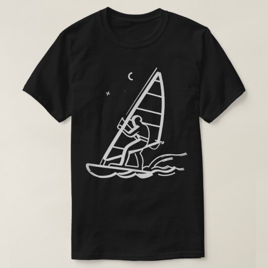 Windsurfen Line Art T-shirt (Design voorkant)