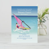 Windsurfen Meisje Uitnodiging (Staand voorkant)