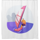 Windsurfen op de voorgrond douchegordijn (Voorkant)