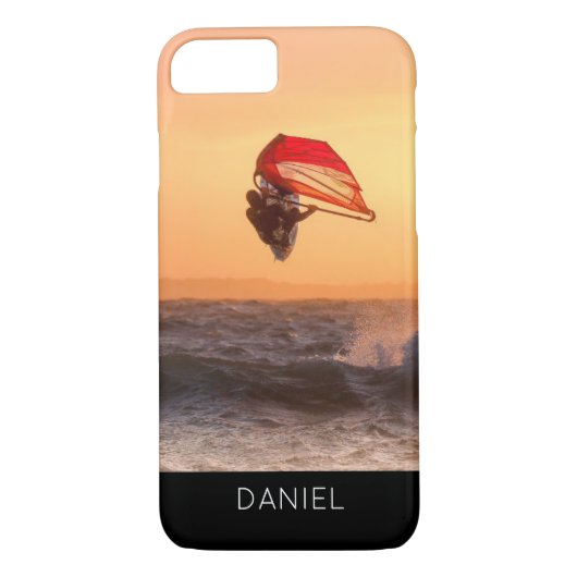 Windsurfen op het zondsurfbord Case-Mate iPhone case (Achterkant)