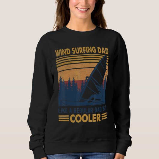 windsurfen vader als een gewone vader maar cool trui (Voorkant)
