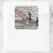 WINDSURFEN VIERKANTE STICKER (Tas)