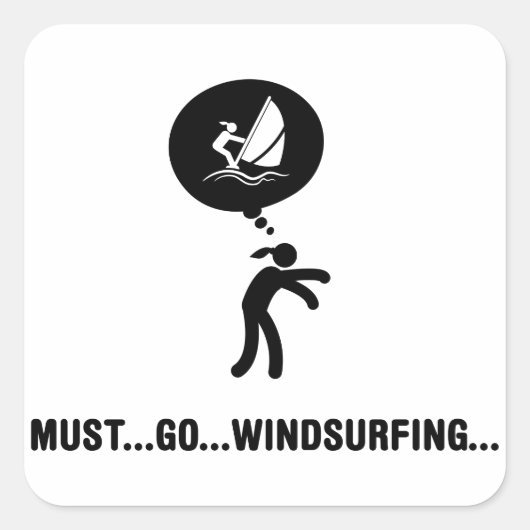 Windsurfen Vierkante Sticker (Voorkant)