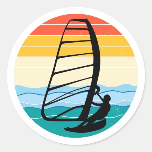 Windsurfen Windsurf Windsurfer Surf Water Sport Ronde Sticker (Voorkant)
