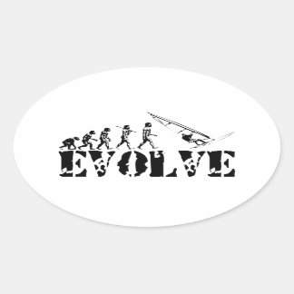 Windsurfen Windsurfen Evolution Sport Art Ovale Sticker