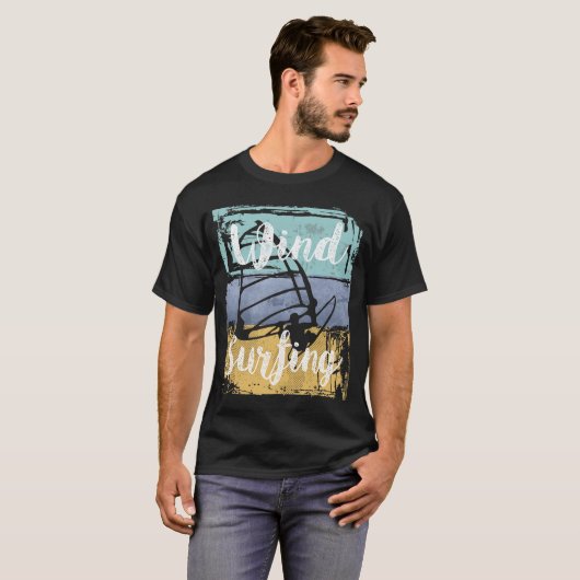 Windsurfende  achterrand t-shirt (Voorkant volledig)