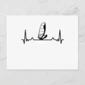 Windsurfende hartslaglijn Funny Gifts Briefkaart (Voorkant)