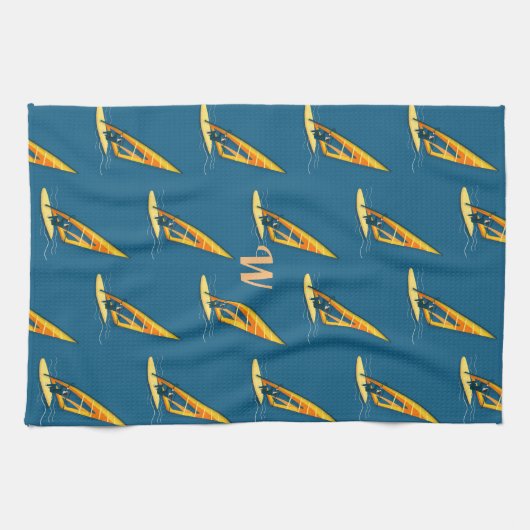 Windsurfende keukenhanddoek (Horizontaal)