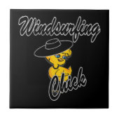 Windsurfende meid #4 tegeltje (Voorkant)