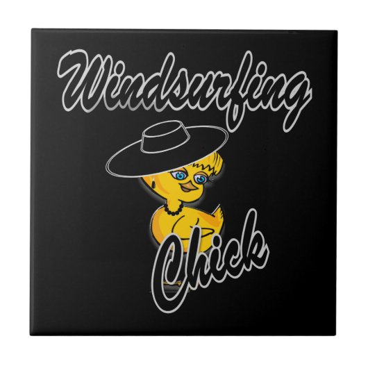 Windsurfende meid #4 tegeltje (Voorkant)