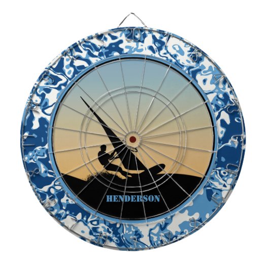Windsurfende oceaangolven dartbord (Voorkant)
