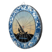 Windsurfende oceaangolven dartbord (Voorkant Rechts)