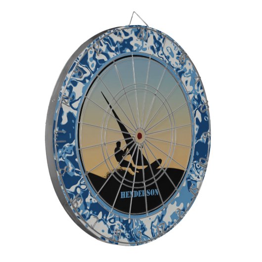 Windsurfende oceaangolven dartbord (Voorkant Links)