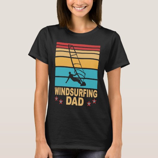 Windsurfende Papa Windsurfende Surfer Vader Windsu T-shirt (Voorkant)