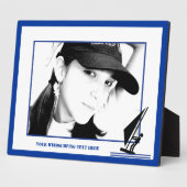 Windsurfer aan boord, zwart, blauw, op maat gesned fotoplaat (Zijkant)