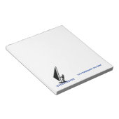 Windsurfer aan boord, zwart, blauw, op maat gesned notitieblok (Schuin)