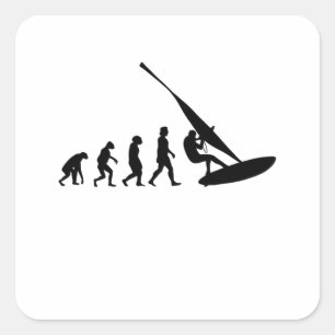 Windsurfer Evolution Windsurfende surfer Windsurf Vierkante Sticker