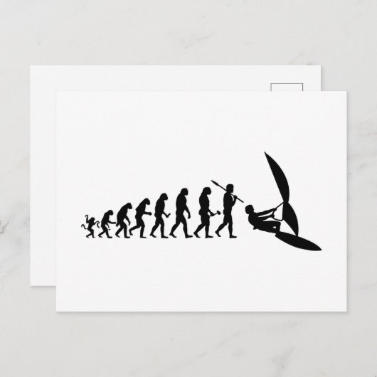 Windsurfer Evolutionstheorie des Wassersport Briefkaart (Voorkant / Achterkant)