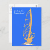 windsurfer, groeten van Corpus Christi. Briefkaart (Voorkant / Achterkant)