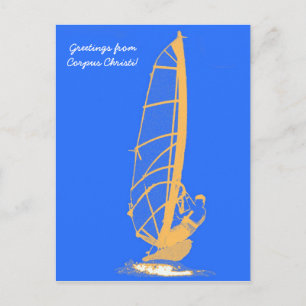 windsurfer, groeten van Corpus Christi. Briefkaart