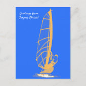 windsurfer, groeten van Corpus Christi. Briefkaart (Voorkant)
