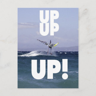 Windsurfer in de lucht ansichtkaart briefkaart