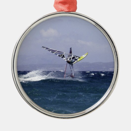 Windsurfer in de luchtveransing metalen ornament (Voorkant)