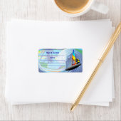 WindSurfer op Big Ocean Waves Etiket (Insitu)