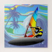WindSurfer op Big Ocean Waves Legpuzzel (Verticaal)