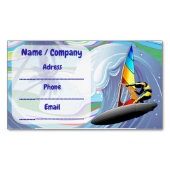 WindSurfer op Big Ocean Waves Magnetisch Visitekaartje (Voorkant)