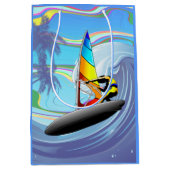 WindSurfer op Big Ocean Waves Medium Cadeauzakje (Voorkant)