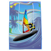 WindSurfer op Big Ocean Waves Medium Cadeauzakje (Achterkant)