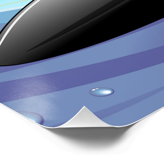 WindSurfer op Big Ocean Waves Perfect Poster (Hoek)