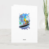 WindSurfer op het OceaanWenskaart van Golven Kaart (Achterkant)