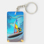 WindSurfer op Ocean Waves Sleutelhanger (achterkant)