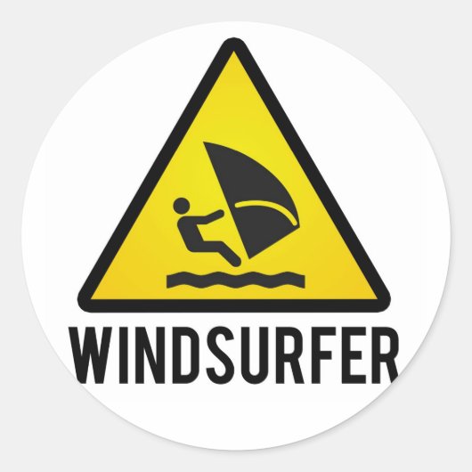 Windsurfer Ronde Sticker (Voorkant)