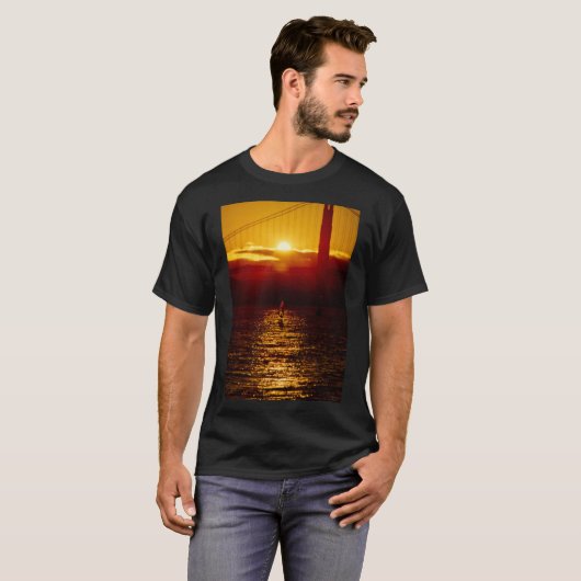 WindSurfer Silhouted door Sunset T-Shirt (Voorkant volledig)