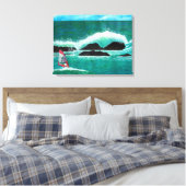 WindSurfer Wind Surfen in Hawaï Seascape Wrappe Canvas Afdruk (Insitu (Slaapkamer))