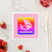 Windsurfer - Windsurfen Regenboog Watersport Servet (Insitu)